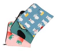 GALPADA 3pcs Cartoon Period Storage Organizer Bag with Button Design for Protecting Privacy, Portable Polyester Sanitary Napkin Holder Suitable for Cards and Feminine Care