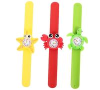 GALPADA 3pcs Cartoon Sea Animals Boy Girl Digital Slap Watch Adorable Crabs Turtles and Design Soft Strap for Comfort Boy Girl