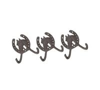 GALPADA 3pcs Cast Iron Horseshoe Shape Double Wall Hooks 12.3×12cm, Multi-Function Metal Clothes and Coat Organizer Hooks for Home, Garden, and Wedding Decoration