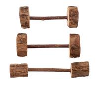 GALPADA 3pcs Cat Dumbbell Made of Natural Silvervine Wood, Interactive Chewing to Strengthen Relationship and Help Gum Health for Home and Pet Store Use