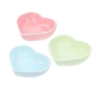 GALPADA 3Pcs Ceramic Hamster Food Bowls Smooth Washable Feeders for Hamsters Squirrels Rodents Pet Feeding Bowls in Pink Green Blue Easy to Clean and Reusable