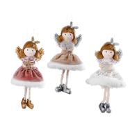 GALPADA 3pcs Christmas Angel Hanging Ornaments Fabric Xmas Tree Dolls Decoration for Holiday Home Tabletop Fireplace Festive Charm and Warmth