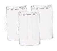 GALPADA 3Pcs Clear Horizontal Badge Holders Abs Card Sleeves Scratch Protective Covers for Id Cards Office Staff Students Nurses Teachers