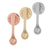 GALPADA 3pcs Coffee Spoon Alloy Brooch Pins Set, Creative Coffee-themed Badge for Women, Hat and Bag Accessories in Gold Silver Rose Gold, Stylish Pins for Cafés and Parties
