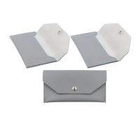 GALPADA 3pcs Coin Purse Slim Grey Pu Leather Change Purse for Women Wallet Cash Organizer for Budgeting Money Pouch for Everyday Use