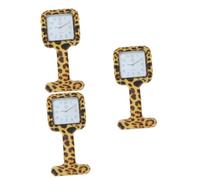 GALPADA 3pcs Compact Square Nurse Watch Random Floral Print Pocket for Healthcare Professionals and Everyday Use
