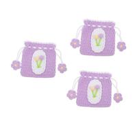 GALPADA 3pcs Crochet Purse for Women Handmade Change Bag Soft Yarn for Storing and Small Accessories Versatile Pouch for Daily Use
