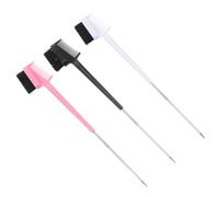 GALPADA 3pcs Double Head Brush Eyelash Comb Curler Nylon Abs Stainless Steel Rod Smooth Edges Create Natural Brow Shape for Everyday Use Carrying for Traveling Random Color