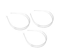 GALPADA 3pcs Double Layer Rhinestone Headband Sparkling Bridal Hair Accessory for Weddings and Special Occasions Elegant Women's Fashion Hair with Crystal Embellishments