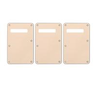 GALPADA 3pcs Electric Guitar Back Plate Cover with Rounded Edge, Beige Plastic and Metal Tremolo Cavity Pickguard for Electric Guitar, Protects Internal Components and Enhances Aesthetics,