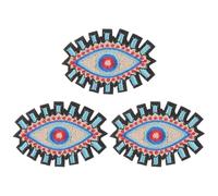 GALPADA 3pcs Eye Shaped Clothes Patches Small Iron Patches Polyester Reinforcing Practical Elegant Chic Design for Clothing Decoration and Repairing