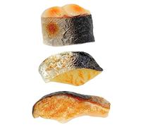 GALPADA 3Pcs Fake Food Models Realistic Simulation Fish Blocks for Party Decoration Shop Window Decor Prank and Photography Props Creative Seafood Design