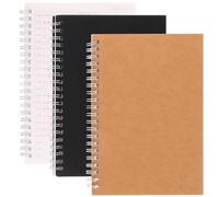 GALPADA 3pcs Finance Notepad with Lined Pages for Household Budget Planning Personal Cash Record Books with Stylish PP Black and Kraft Covers Lightweight and Portable Notebooks