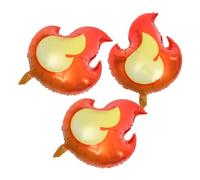 GALPADA 3pcs Flame Foil Balloons Firefighter Birthday Party Decorations with Patterns and Brilliant Colours Aluminium Film Cartoon Flame Shaped Balloons for Photos and Stage Props