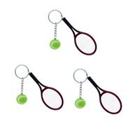 GALPADA 3pcs Funny Tennis Racket Keychain Keyring for Gym Material Keychains Key Rings Charm Random Color