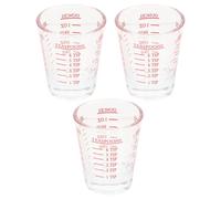 GALPADA 3pcs Glass Graduated Cups with Scale 30ml Lightweight Design Simple and Practical Glass Measuring Cups for Coffee Bar and Hotel Use Easy to Clean