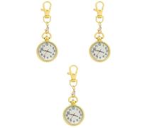 GALPADA 3pcs Glow-in-the-Dark Pocket Watch Clip Keychain for Nurses Use