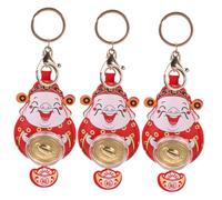 GALPADA 3pcs God of Key Pendant Creative Cartoon Keychain Ornament for Year Celebrations Multi-Functional Bag Decoration Design for