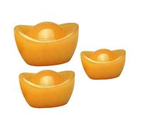 GALPADA 3pcs Golden Ingot Desktop Ornament Chinese Style Living Decor for Home Office Party Supply Feng Shui with Practical Design
