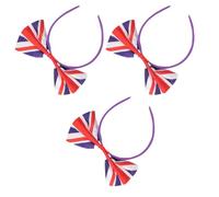 GALPADA 3pcs Large Bow Headbands with Uk Flag Pattern Made of Comfortable Satin, Not Easy to Break, for New Year's Eve Parties and Festival Theme Events