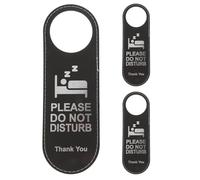 GALPADA 3pcs Leather Door Hanging Signs Double-sided Writing Easy to Read Black Door Reminder Signs for Clubs and Offices