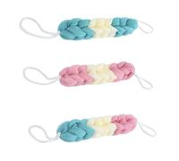 GALPADA 3pcs Long Bath Strips Body Scrubber Exfoliator with Soft Flexible Pe Material for Deep Skin Cleansing and Dead Skin Removal Easy to Hold Design for Back and Full Body Random Color