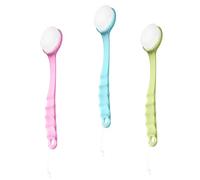 GALPADA 3pcs Long Handle Bath Body Brush Set with Exfoliating Pet Bristles Comfortable to Hold Back Scrubber for Bath and Shower Skin Health Improvement