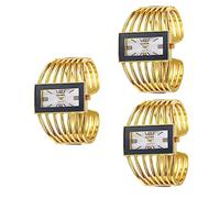 GALPADA 3pcs Luxury Analogue Wrist Watch for Lady Owl Strap Automatic Mechanical Movement for Daily Wear and Special Occasions