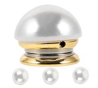 GALPADA 3pcs Magnetic Brooch Buttons Faux Pearl No-sew Decorative Pins for Clothes Cardigans Formal Wear Protective Magnetic Hold Easy Attachment Prevent Accidental Exposure