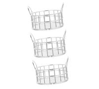 GALPADA 3pcs Metal Cat Ear Storage Basket Elegant Iron Art Organizer for Home Office Sturdy Design for Cosmetics Stationery More Stylish Silver Color for Living Room Desk Use