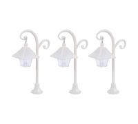 GALPADA 3pcs Miniature Street Light Lantern for Bookshelf Decor and Library Decor, Wireless Easy Installation Abs Mini Lamp Dollhouse Decoration Accessories in White