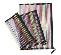 GALPADA 3pcs Nylon Mesh Zipper Document Bags, Pouches with Double Zips, Not Easy to Rupture, Portable File Organizers for Home and School Use