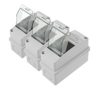GALPADA 3pcs Outdoor Electrical Distribution Box with Transparent Window Dustproof Breaker Box for Solar Din Rail Enclosure for Safe Charging and Multi-device Protection in Industrial and
