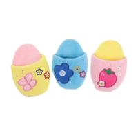 GALPADA 3Pcs Pet Chew Shoe-Shaped Slipper Chewing for Medium Dogs with Built-In Squeaker, Colorful Plush Puppy Chew for Play and Anxiety Relief