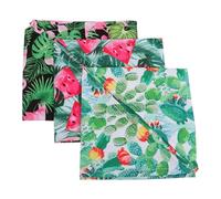 GALPADA 3pcs Polyester Pet Bandana with Tropical Flamingo Fruit Print, Delicate Printed Triangle Bibs for Daily Life and Christmas, Photo Shoot Accessory for Pets