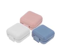 GALPADA 3pcs Portable Travel Pill Organizer with Compartments Lightweight Pill Box Case for Vitamins Liver Oil Supplements and Medication Storage Compact Small Container for Daily Use