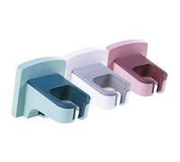 GALPADA 3pcs Punch Wall Mounted Hair Dryer Holder Rack Bathroom Organizer for Hair Dryer Styles Easy Installation Storage Rack White Light Blue Pink