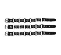 GALPADA 3pcs Punk Style Leather Bracelets for Men Vintage Star Design, Sturdy Alloy and Iron Materials, for Everyday Wear and Formal Events, Not Easy to Break Or Deform