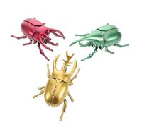 GALPADA 3pcs Realistic Beetle Model for Creative Wind Up Bug Figures Gold Green Red Collectible Insect Play Bugs for Halloween April Fool's Day Portable Fun for Home School Outdoor