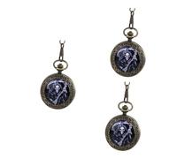 GALPADA 3pcs Retro Pocket Watch Vintage Pocket Watch Chain for Ghost Theme for Role-Playing Games and Collectible Display