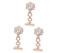 GALPADA 3pcs Rose Gold Rhinestone Pocket Watch Stylish Portable Fob Watch for Doctors and Precision Movement Alloy Design for -Term Use