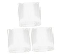 GALPADA 3pcs Small Clear Glass Vase for Hydroponics and Flower Arrangements Transparent Cylinder Design with Smooth Surface Compact Desktop Fish Tank and Moss Landscape Bottle for Home