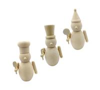 GALPADA 3pcs Small DIY Wooden Nutcracker Figures for Painting Miniature Christmas Cartoon Dolls Unfinished Holiday Decoration Crafts Family Creative Activity Desktop Ornament Gifts