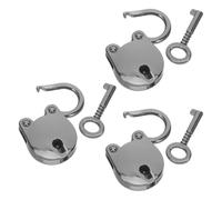 GALPADA 3pcs Small Retro Padlock Purse Zipper Locks Decorative Vintage Bear Head Design Zinc Alloy Reliable Protection Anti Theft for School and Offices