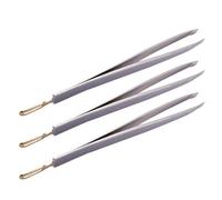 GALPADA 3pcs Stainless Steel Eyebrow Tweezers Easy to Hold Precision Eyebrow Shaping Tweezers