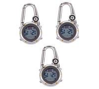 GALPADA 3pcs Stainless Steel Watch Compass Orienting Compass Clip Hang Alarm Feature Night Visibility for Climbers