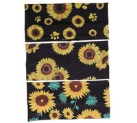 GALPADA 3pcs Sunflower Print Wide Elastic Headband for Women Breathable Sweat-absorbing Fitness Hairband Non-slip Running and Yoga Sports Sweatband for Gym and Outdoor Training