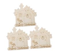 GALPADA 3pcs Unfinished Wooden House Hanging Decor with Rope Rustic Blank Wood Craft Ornaments for DIY Painting Christmas Wreath Wood Shapes for Holiday Decoration and Creative Art