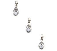 GALPADA 3pcs Vintage Pocket Watch Owl Shaped Key Chain Creative Key Ring for Retro Watch Lovers Quartz Pocket for Everyday Use