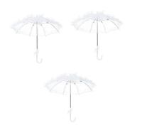 GALPADA 3pcs Vintage Wedding Parasol Floral Embroidery Design for Bridal Photo Prop and Dancing at Wedding Party Decoration